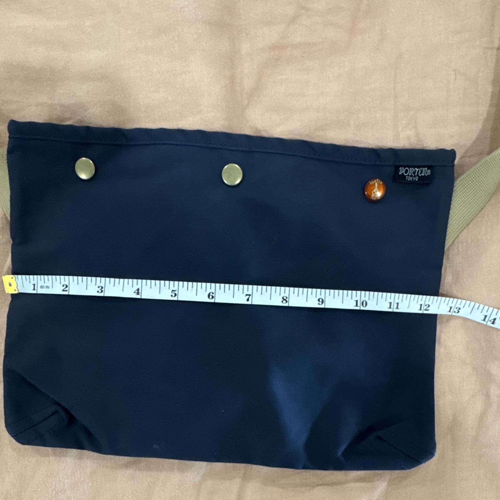 Porter Yoshida Navy Medium Shoulder/Crossbody Bag Adjustable Strap Snap Zip