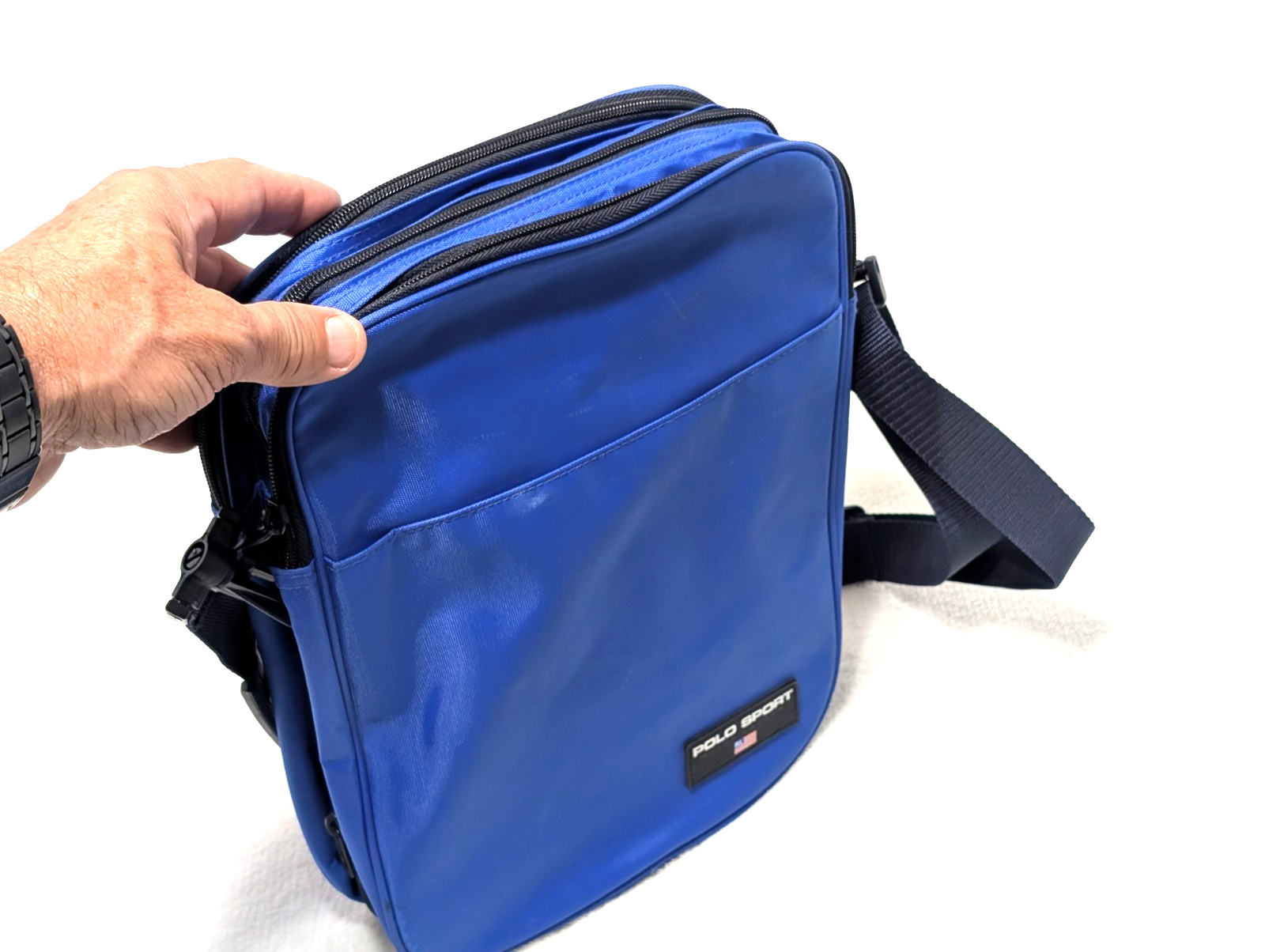 Vintage Polo Sport Large Travel Duffle Bag Royal Blue