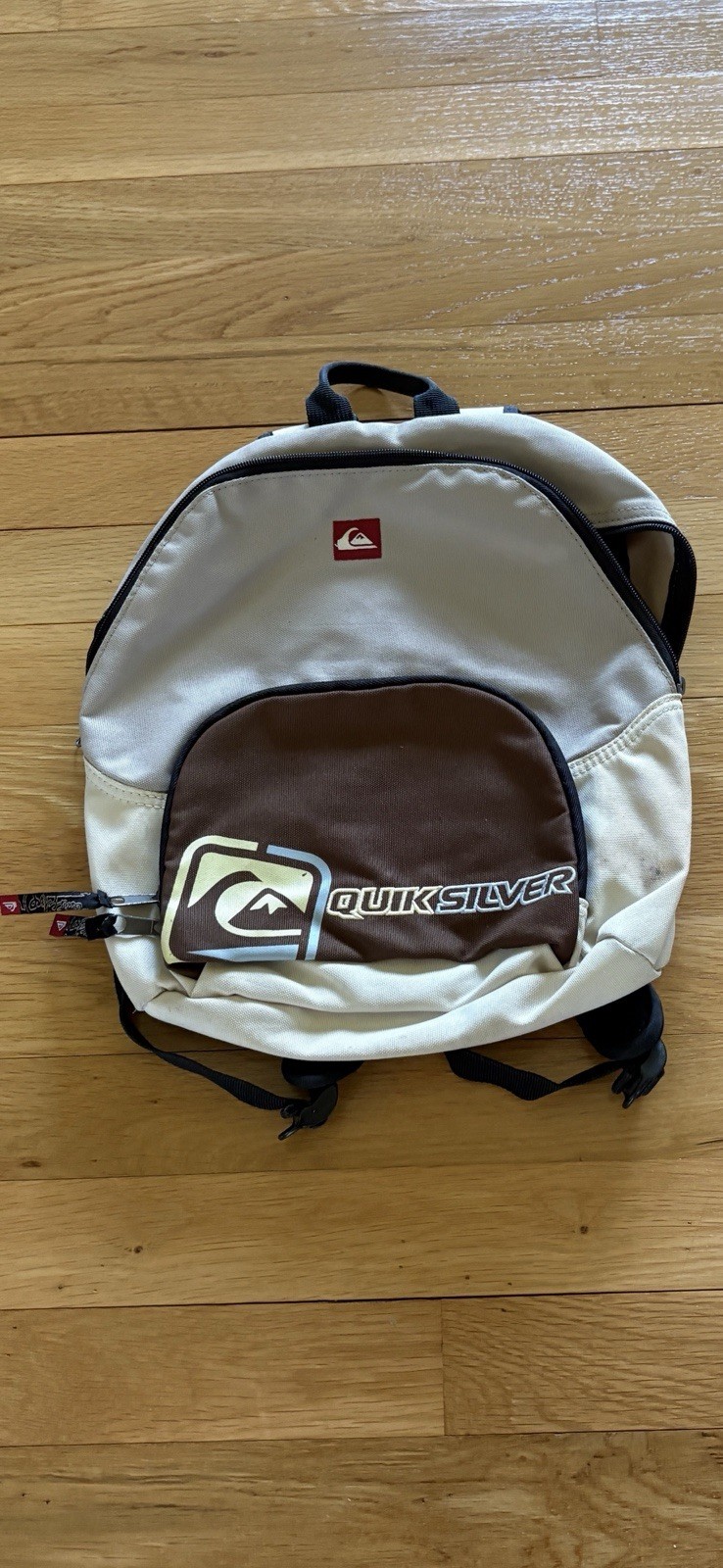 Quiksilver Beige Brown Black Medium Backpack Men’s Adjustable Strap Pockets