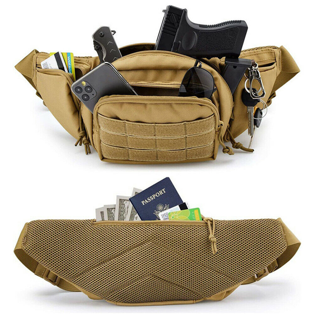 Tactical Waist Bag Concealed Gun Carry Pouch Military Pistol Holster Fanny Pack