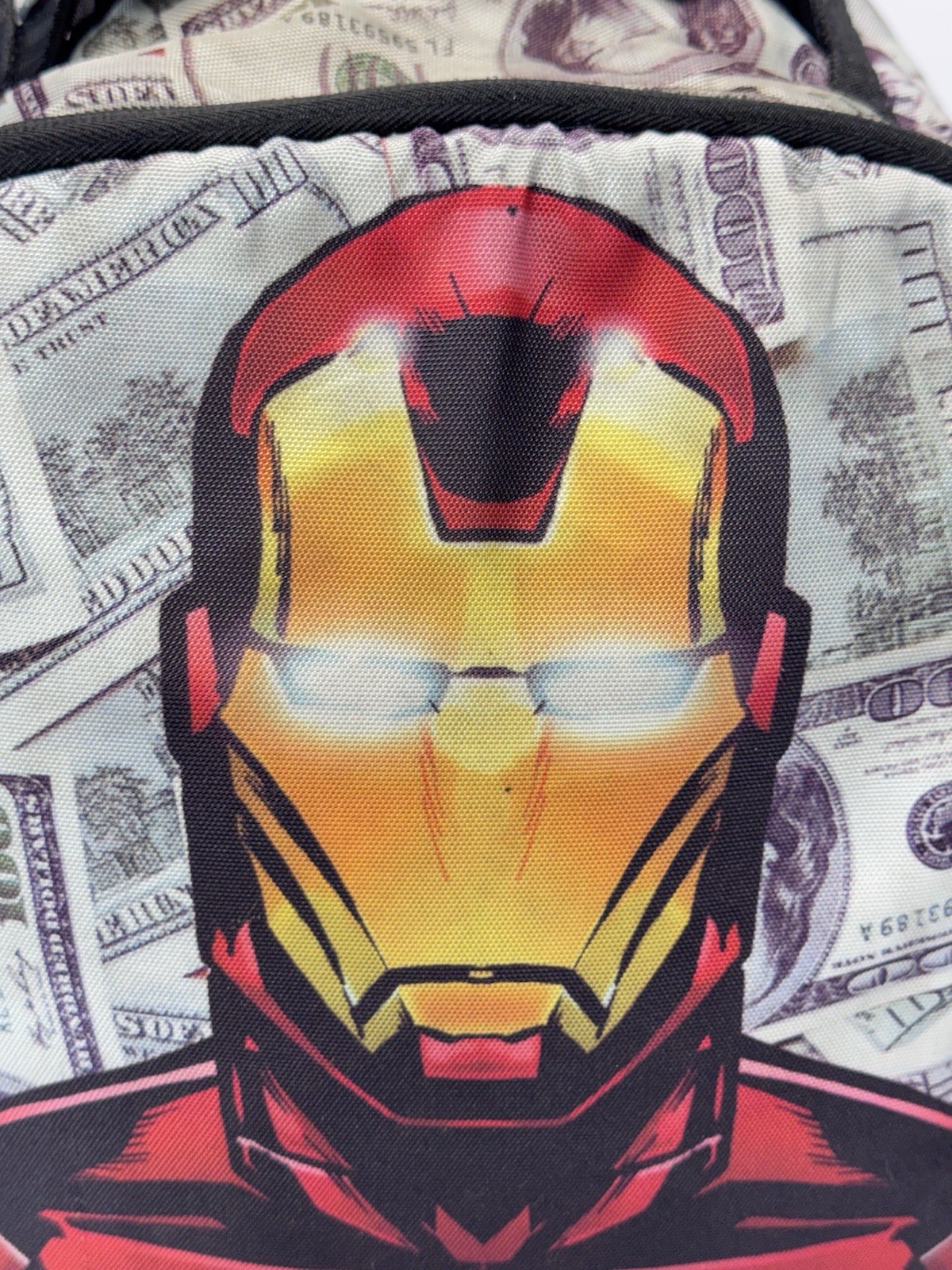 Rare 2015 SPRAYGROUND Iron Man Raining Money Marvel Backpack