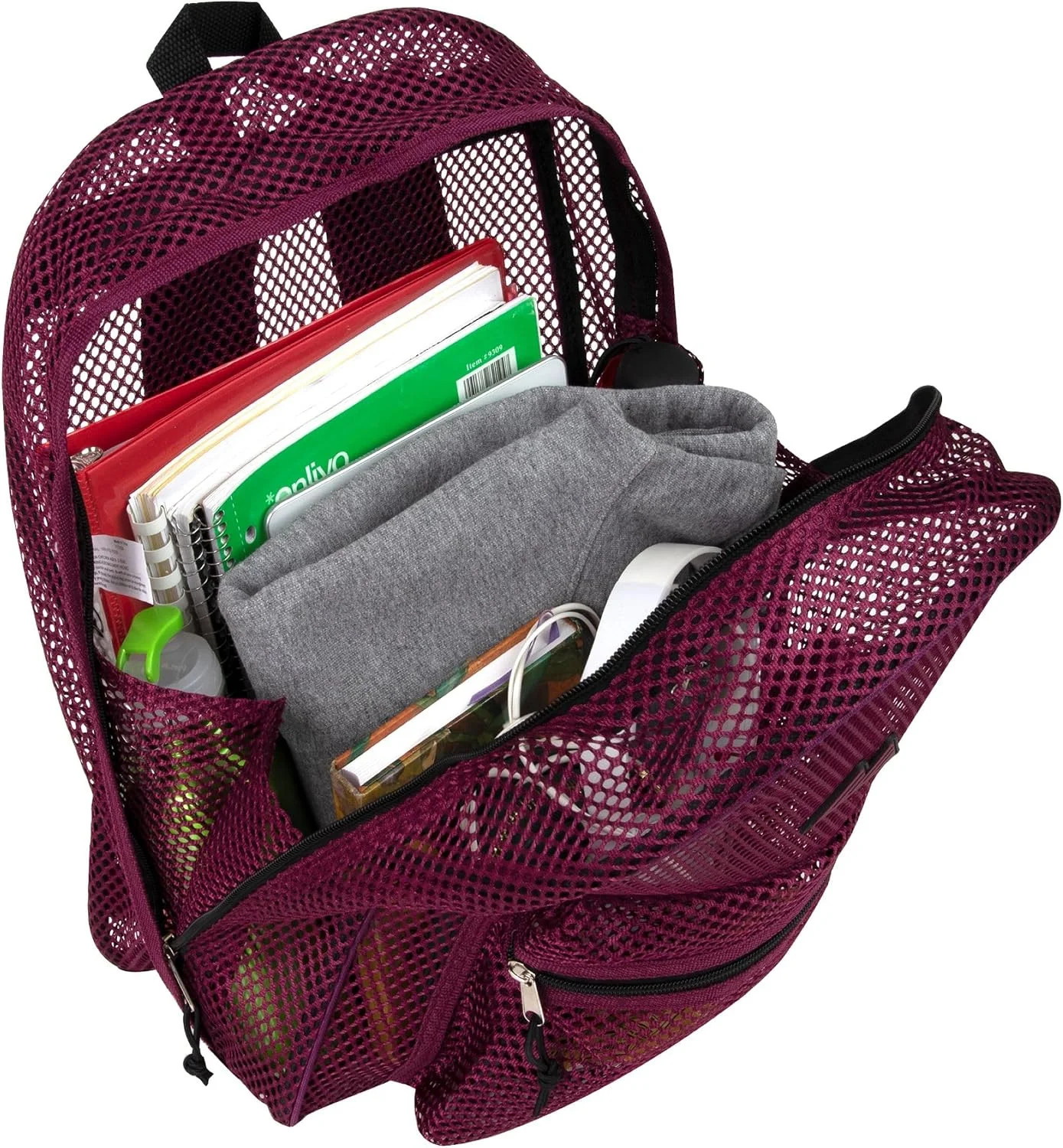 Mesh Backpacks for Kids, Adults, School, Beach, and Travel, Purple, Large