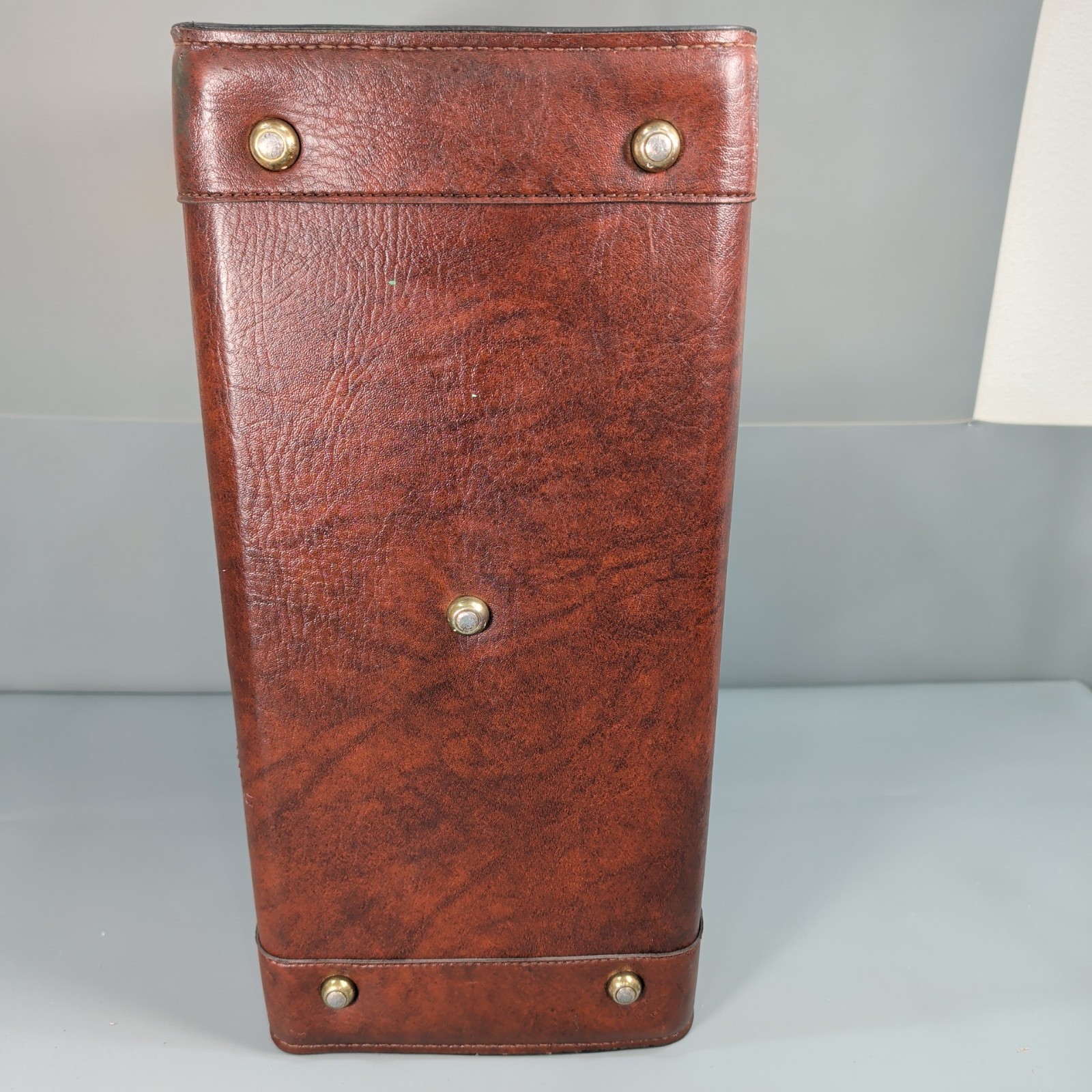 Vtg Leather Pilot Attache Case Brass Locks 23rd Air Force USAF 18.5″ x 11.5″