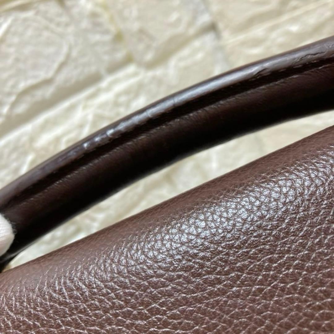 Dunhill Flap Briefcase Business Bag Brown Calf Leather Lock & Key Top Handle Men