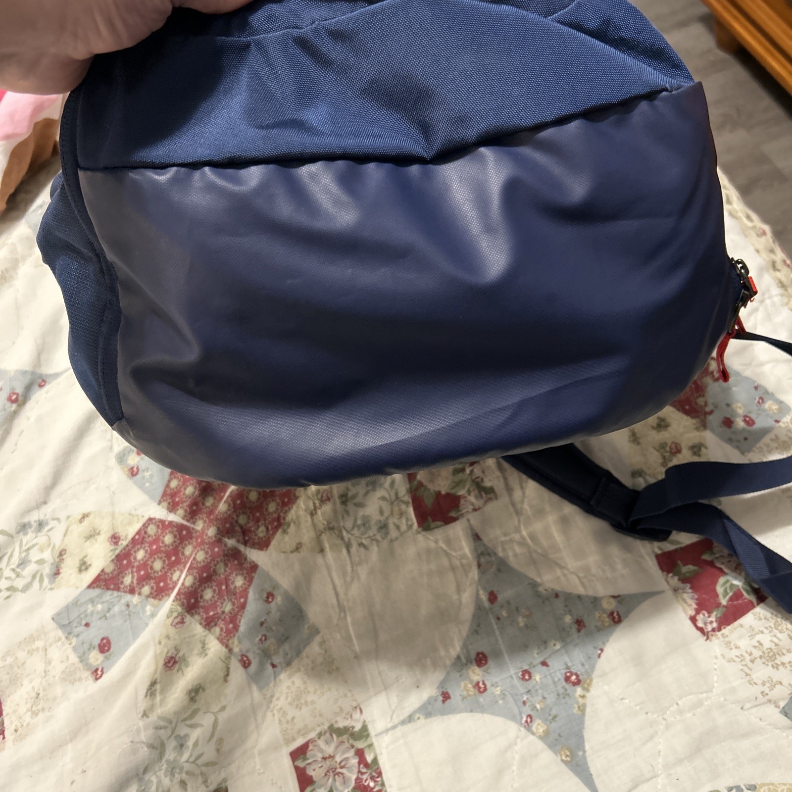 Under Armour Storm Backpack – Navy Blue & Red | Water-Repellent Gym/School Bag