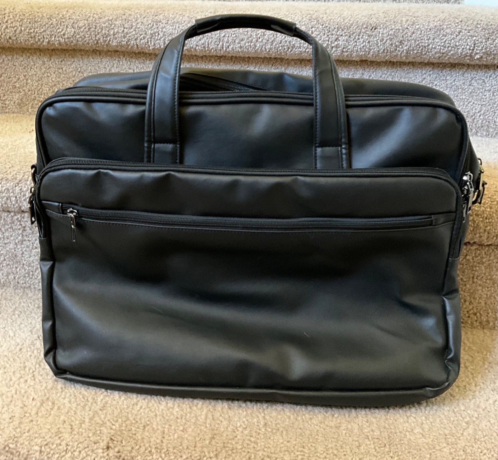 Men’s Leather Messenger Bag, 15.6 Inches Laptop Briefcase Shoulder Bag