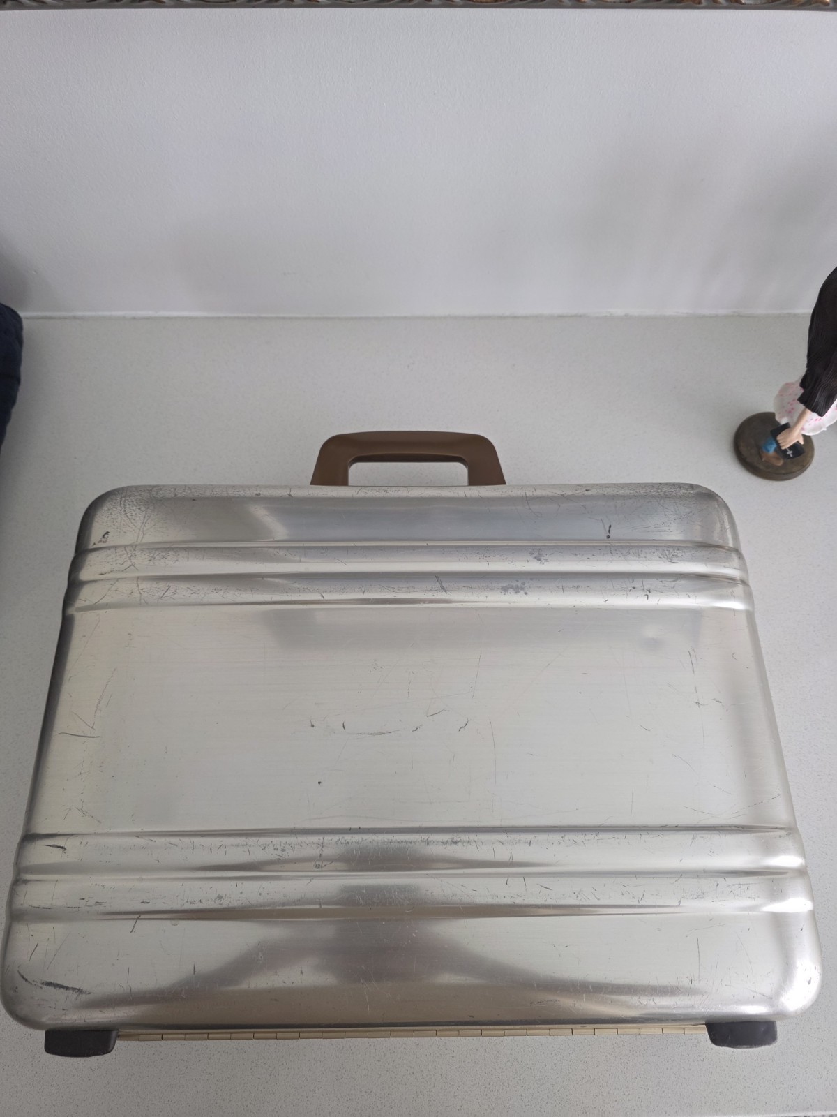 1980s Zero Halliburton Aircraft Grade Aluminum Combination Lock Briefcase