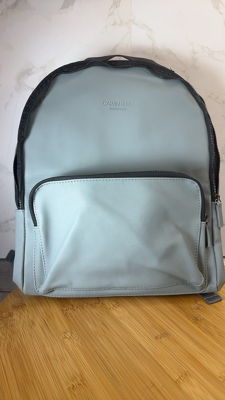 Calvin Klein Fragrances Gray Backpack Bag Travel Compact