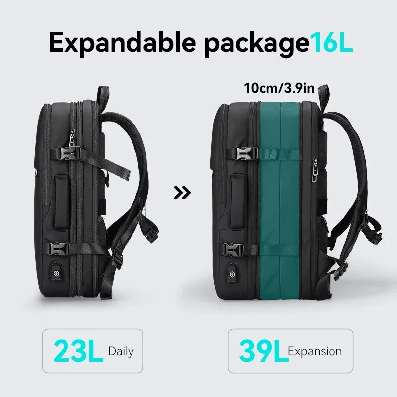 MARK RYDEN Large Travel Backpack Men Multi-functional 39L Expandable Airline