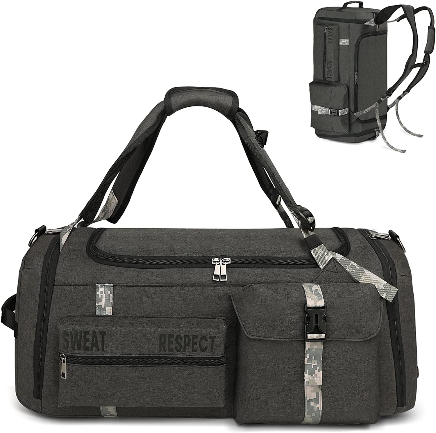Gym Bags for Men Gym Duffle Bag Backpack 3-Way Sports Duffel Bags for Men with S