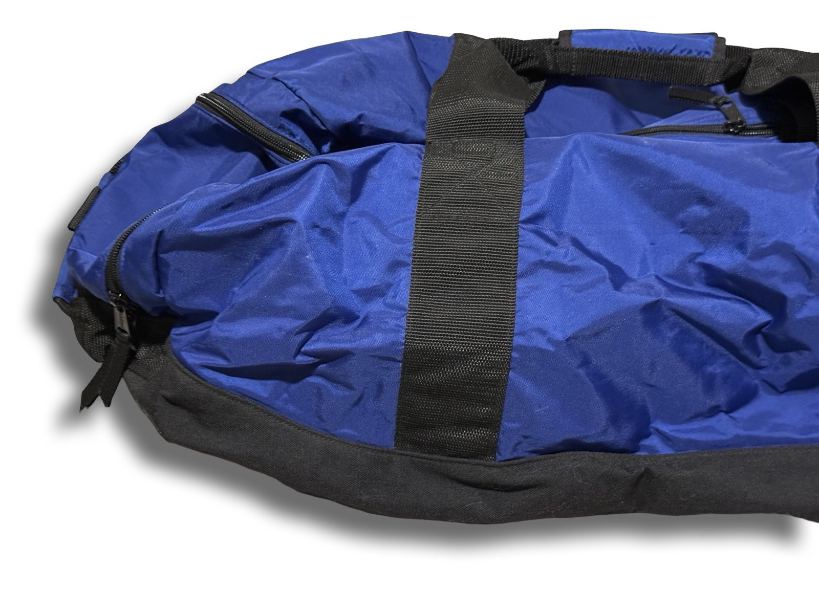 LL Bean Duffle Bag Medium Adventure Royal Blue/Black Travel Gym Nylon 05382 VTG