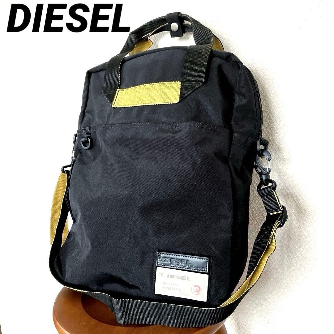 Diesel Men Shoulder Bag Black 41x12x34cm Almost unused Luxury Stylish Casual ITA