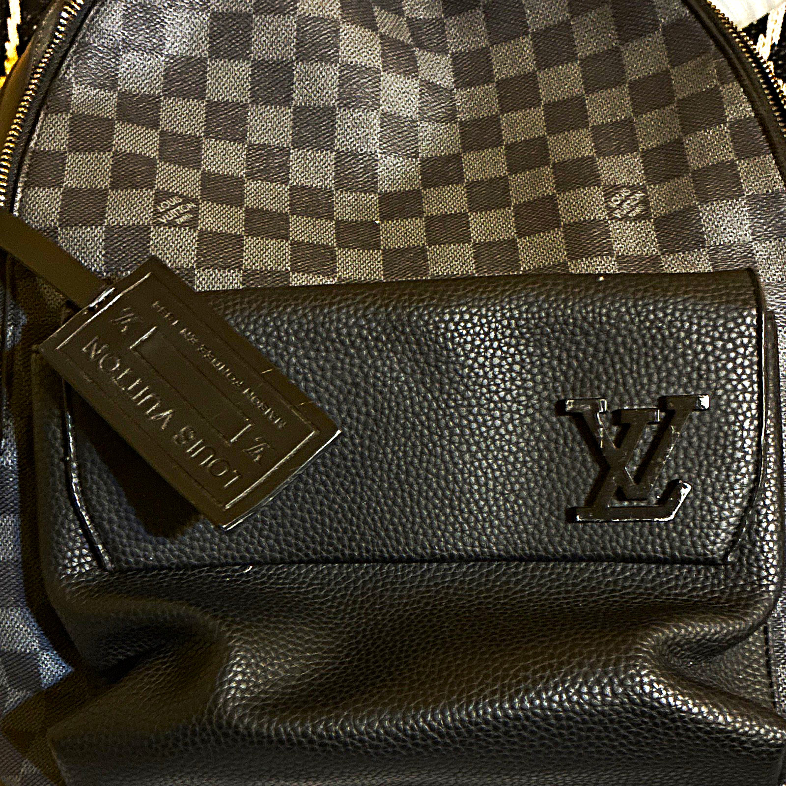 Louis Vuitton Damier Graphite Checkered Zip Backpack w/ Outer Pockets