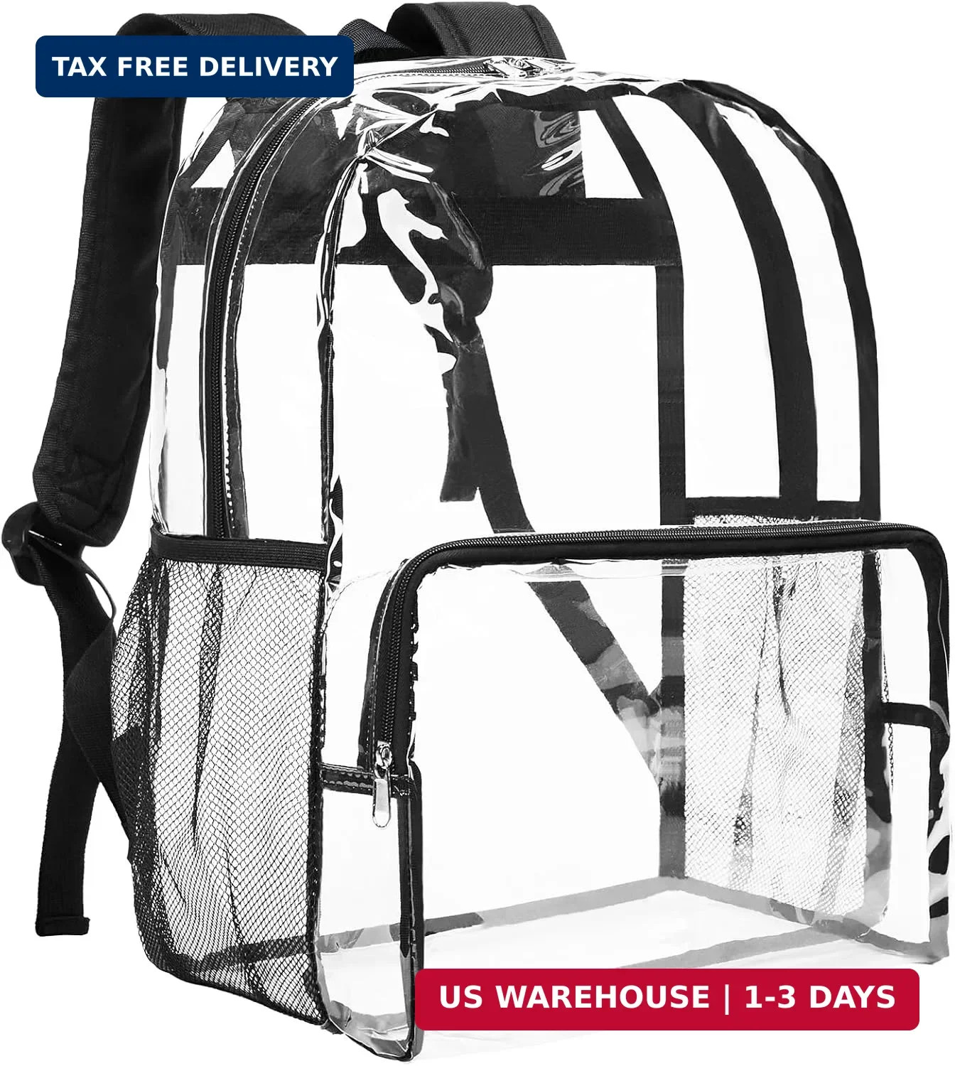 Vorspack Clear Backpack Heavy Duty – Extra Large Clear Bookbag Transparent See T