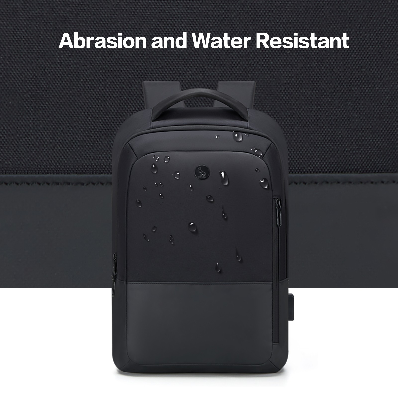 OIWAS Men Classic Backpack Waterproof 15.6″ Laptop Backpack Black with USB Port
