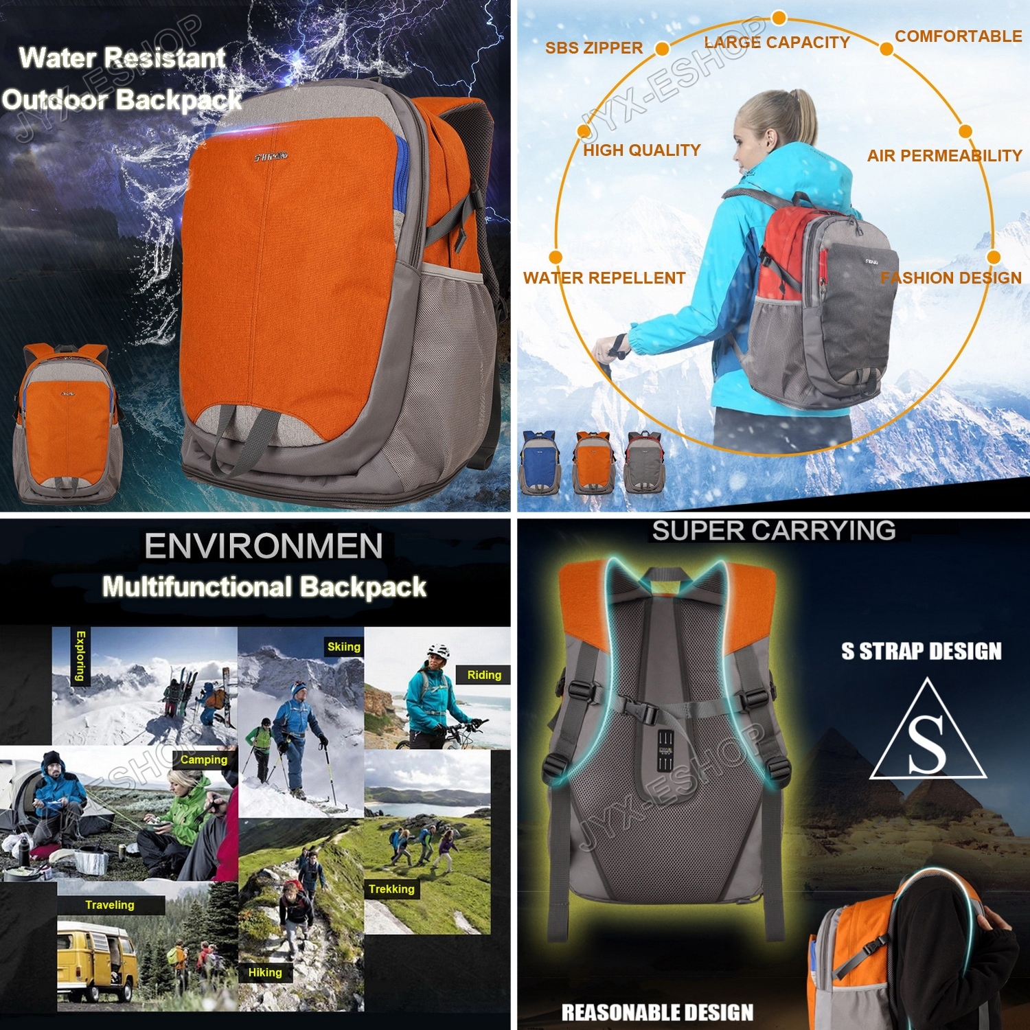 25L Outdoor Backpack Waterproof Large Capacity 15.6″ Inches Laptop Travel Bag