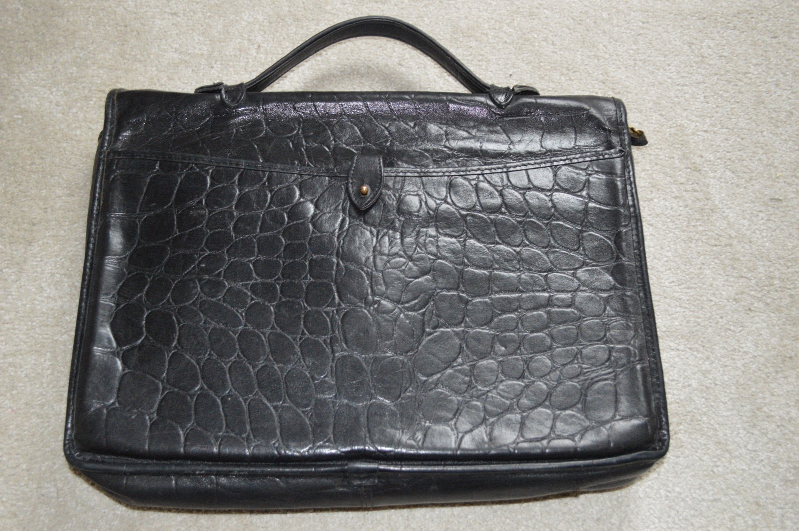 Mulberry Black Congo Leather Satchel Briefcase Document Holdall Bag Mens Unisex