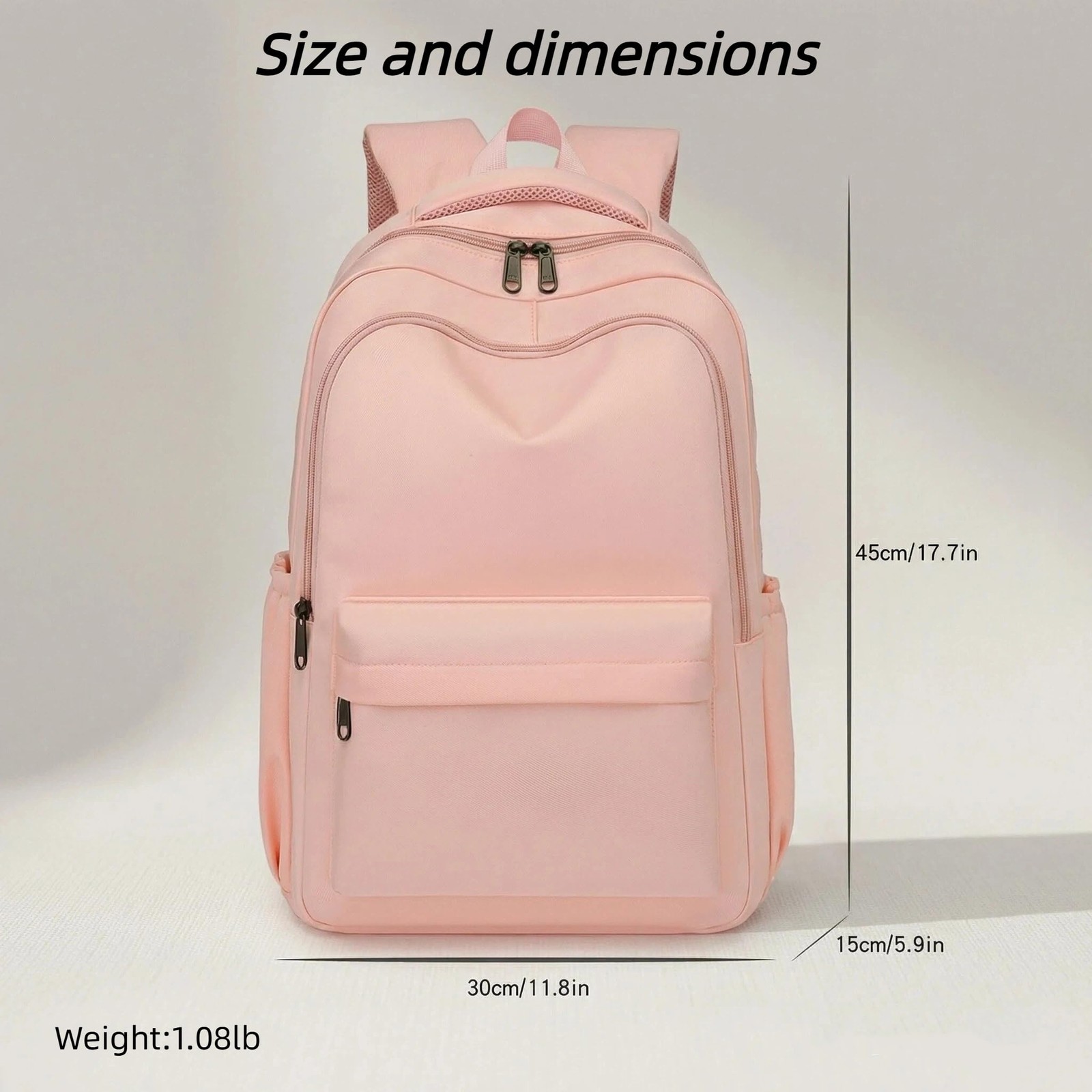 Pink Cute College Aesthetic Backpack For Teen Girls Large Laptop Daypack Bag