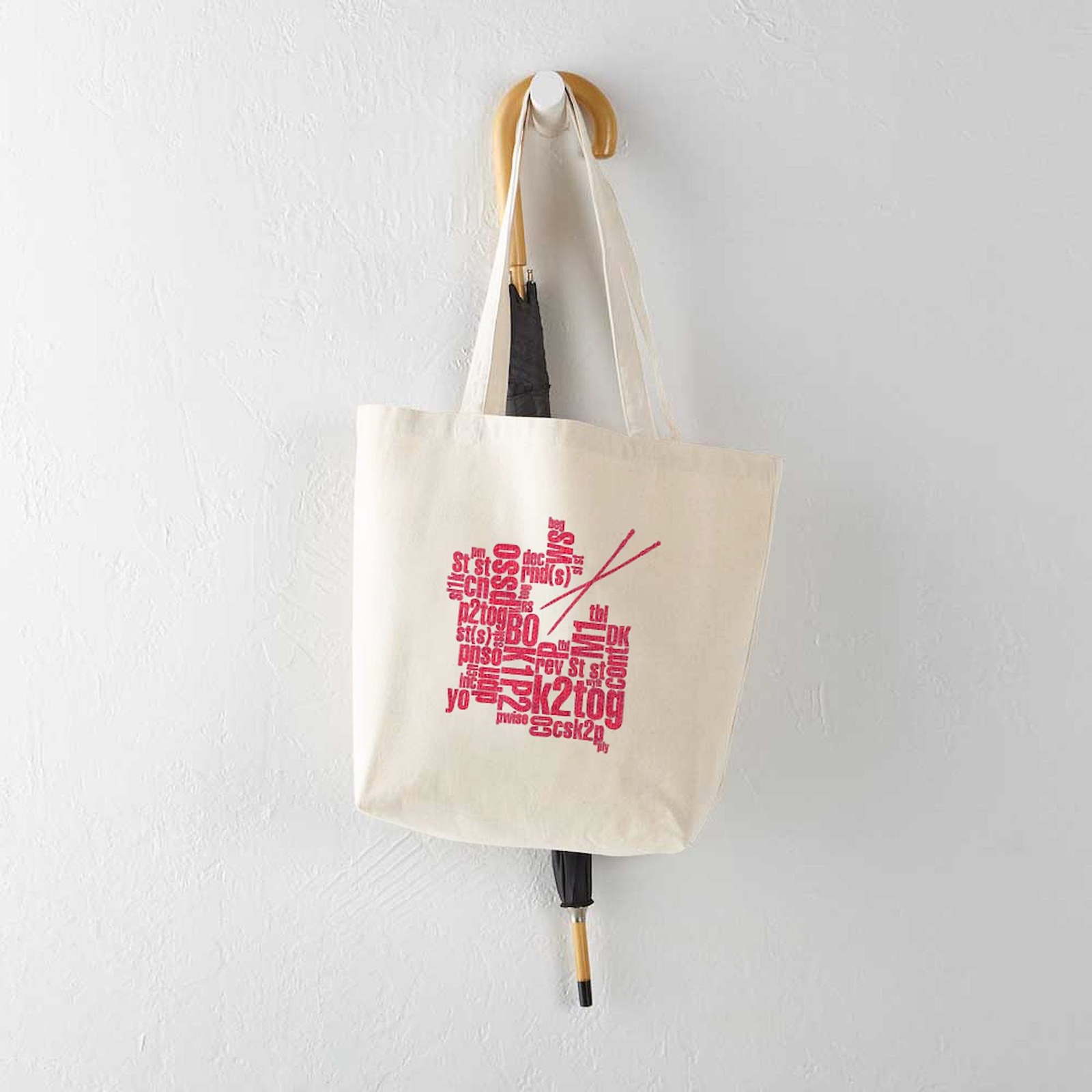 CafePress Knitting Abbreviation Cloud Tote Bag (665579956)