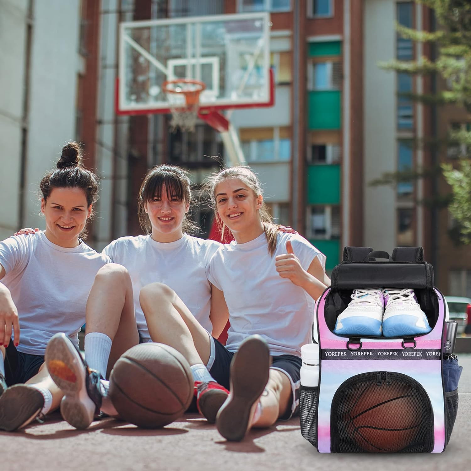 Large Basketball Backpack Bag with Shoe Compartment, Ball Holder | Water Resista