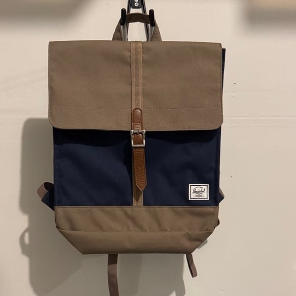 Herschel Navy and Brown Backpack