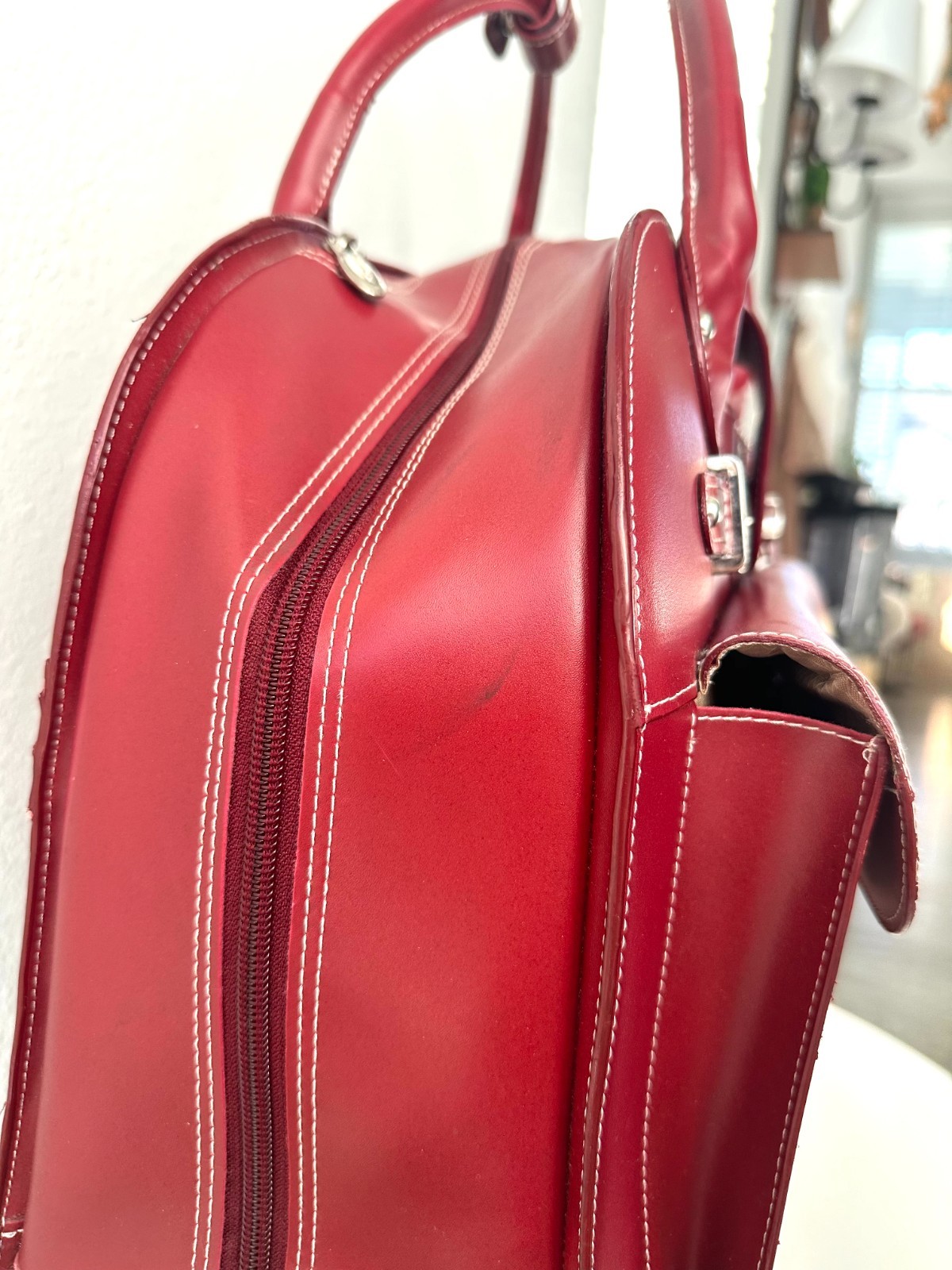 McKlein Edgebrook 15 in. Rolling Laptop Briefcase Red