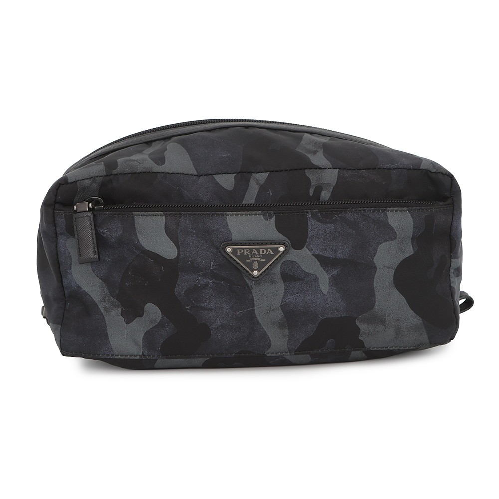 PRADA Pouch Nylon/Leather Camouflage/Black 2NA029