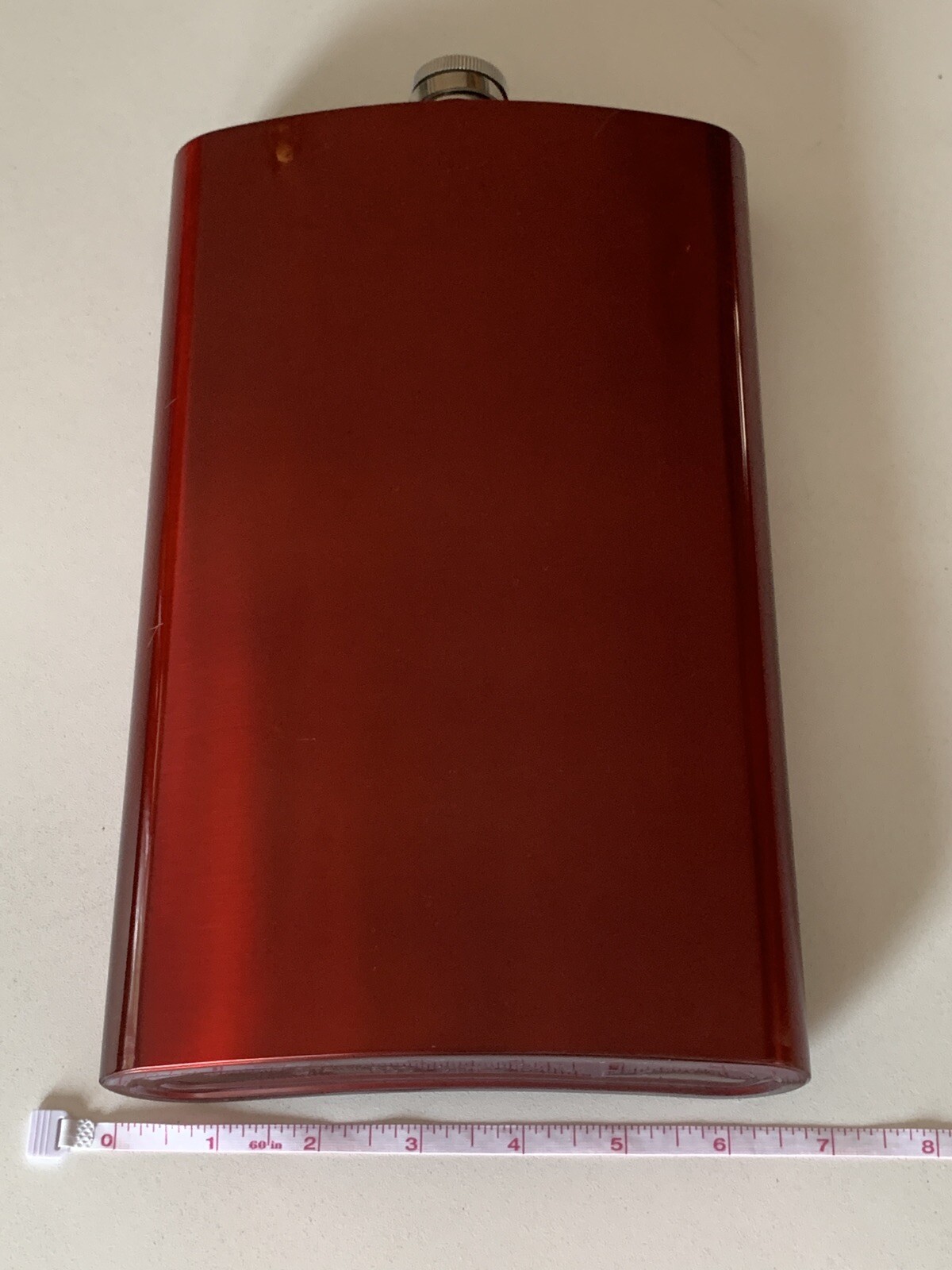Very Large 64 Ounce Stainless Steel Red Flask Approximately 11 inches X 7 Inches