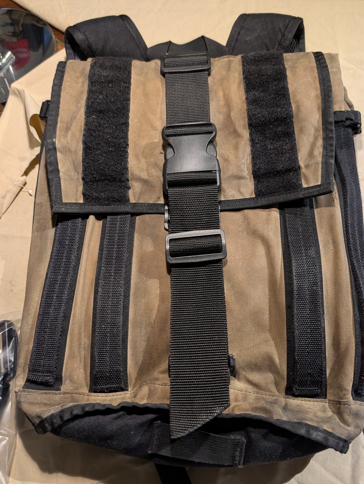 RaRe Mission Workshop R6 ARKIV Field Pack 40L Modular Backpack Waxed Canvas Tan