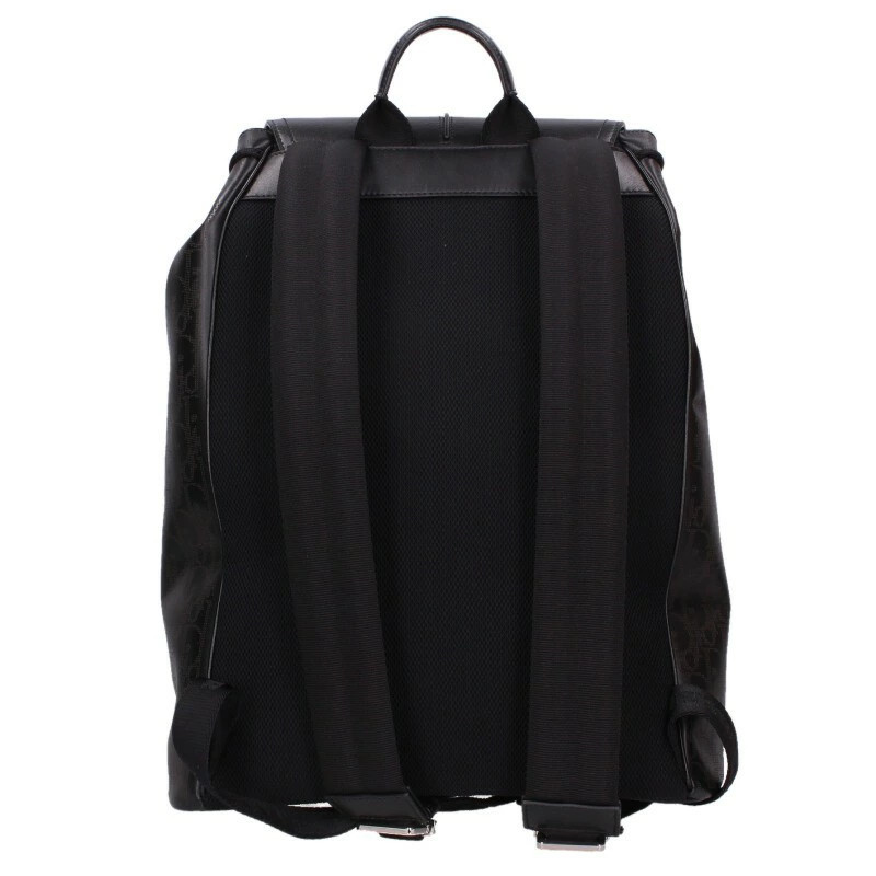 Dior Oblique Backpack Black Canvas Used Authentic Designer Bag 39cm