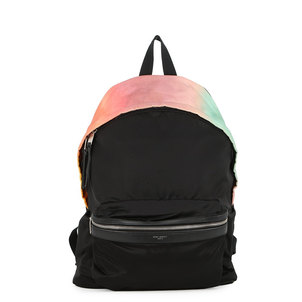 SAINT LAURENT PARIS City Backpack Nylon Black/Multicolor 465448
