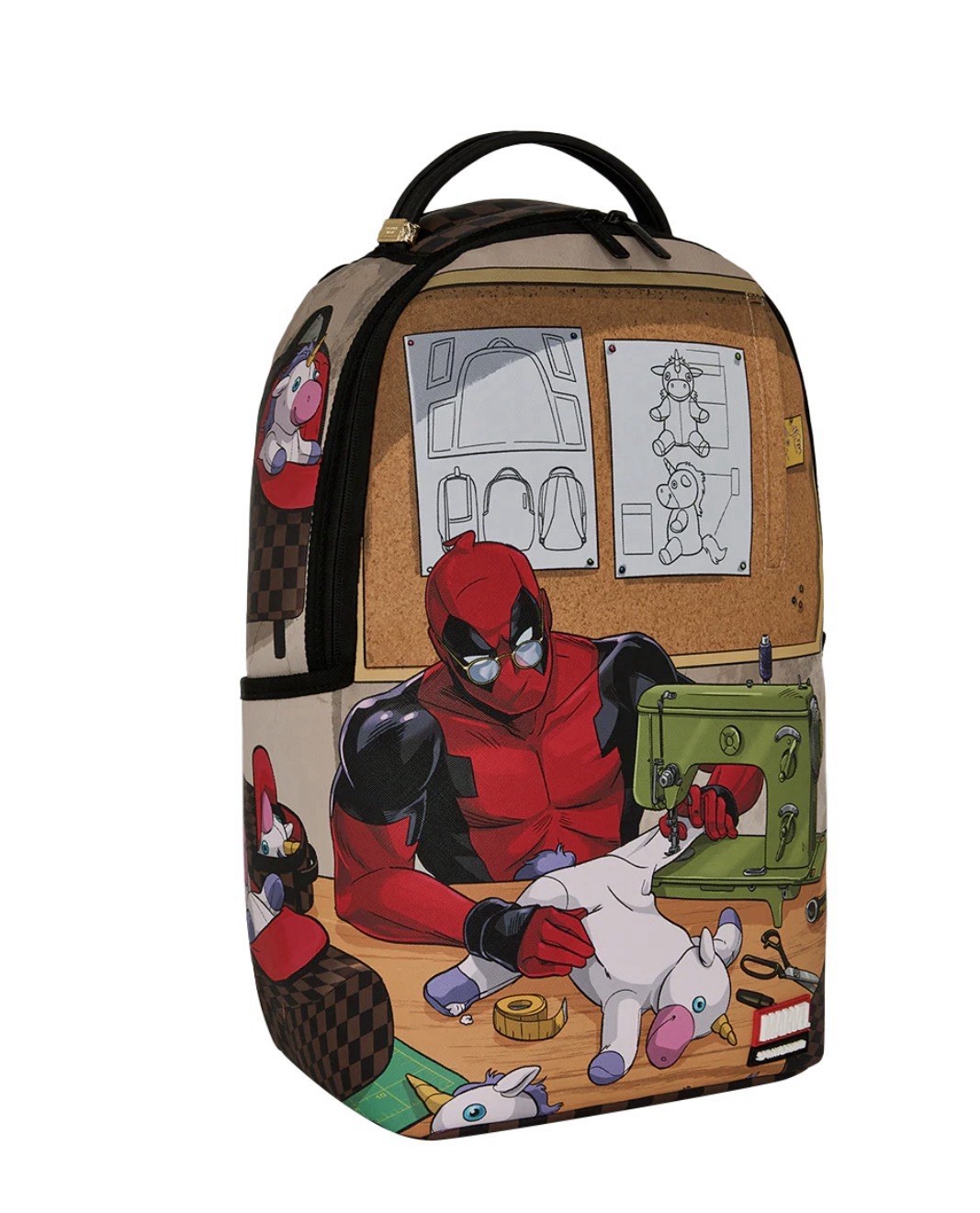 Sprayground x Deadpool Designer Backpack🔥New Black Bookbag Large School Bag