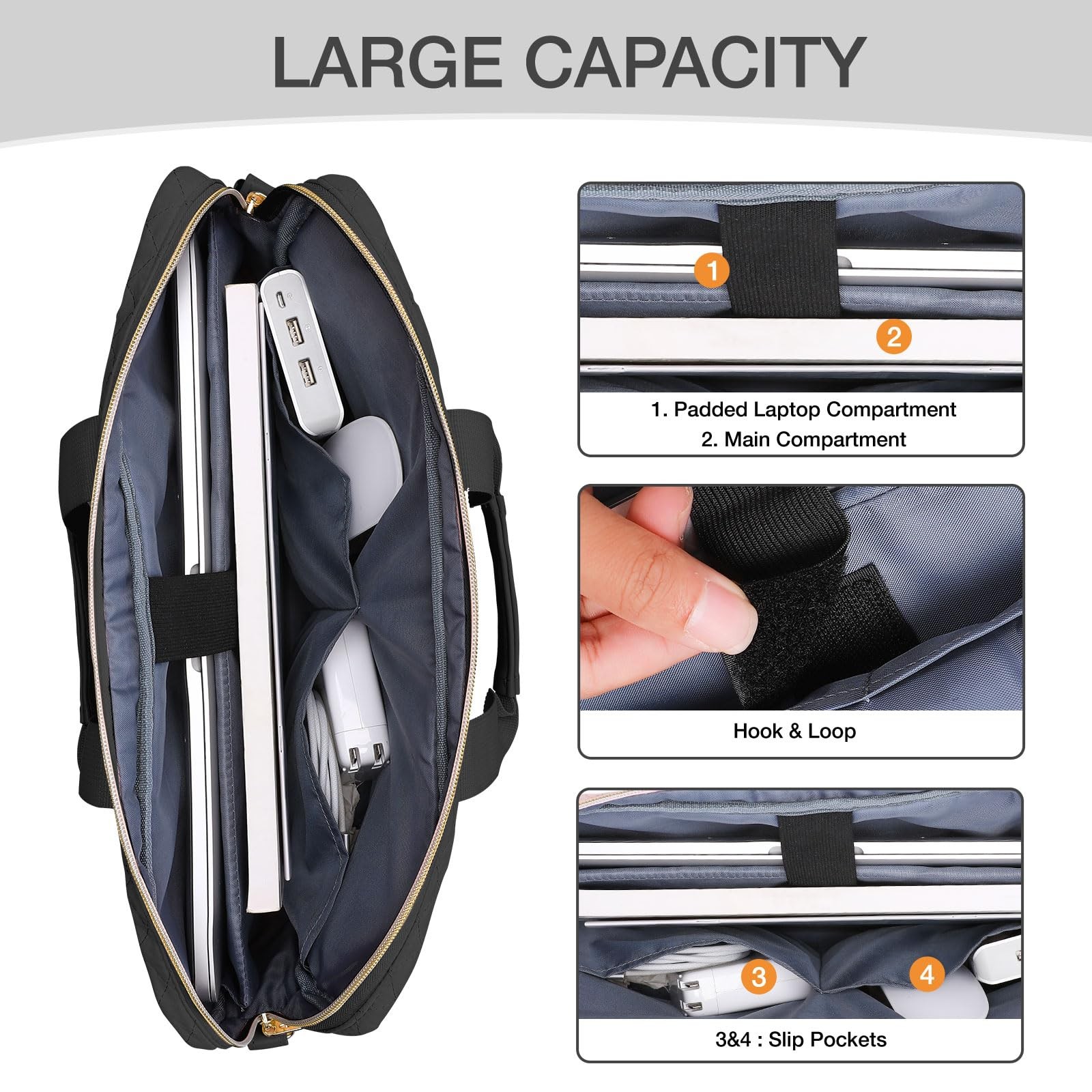 MOSISO 17-17.3 inch Laptop Bag, Briefcase Messenger 17.3 inch, Black