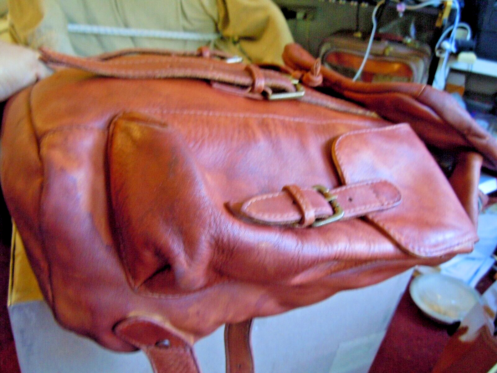 ELLINGTON Vintage Authentic Saddle Brown Leather large Backpack Bag
