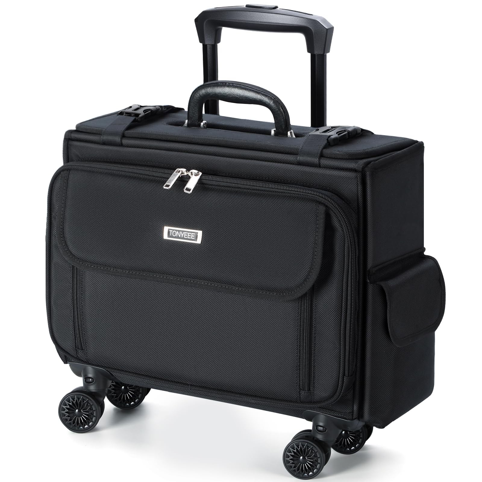 Rolling Laptop Bag 15.6 Inch, Ballistic Nylon Wheeled Briefcase for Men Women…