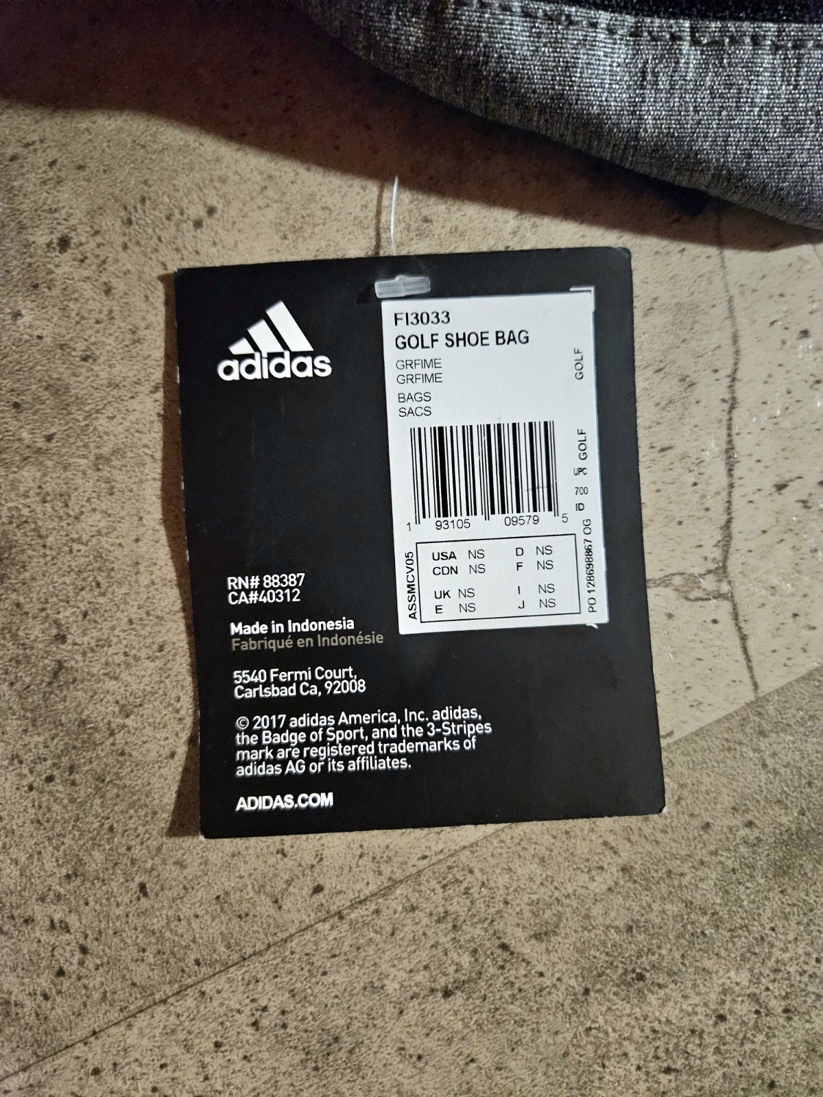 adidas Golf Shoe Bag (Embroidered)