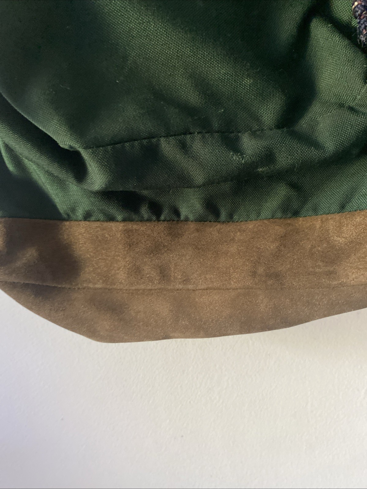 Vintage Jansport suede leather bottom backpack green classic school USA 90s