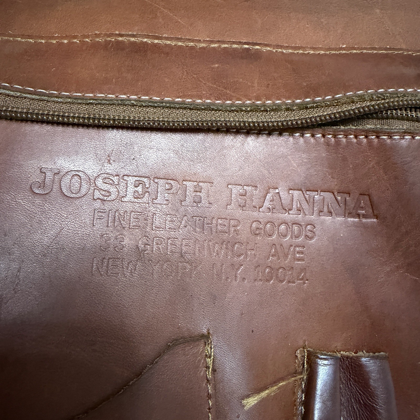 Joseph Hanna New York Handmade Brown Leather 11.5” X 13” Messenger Crossbody Bag
