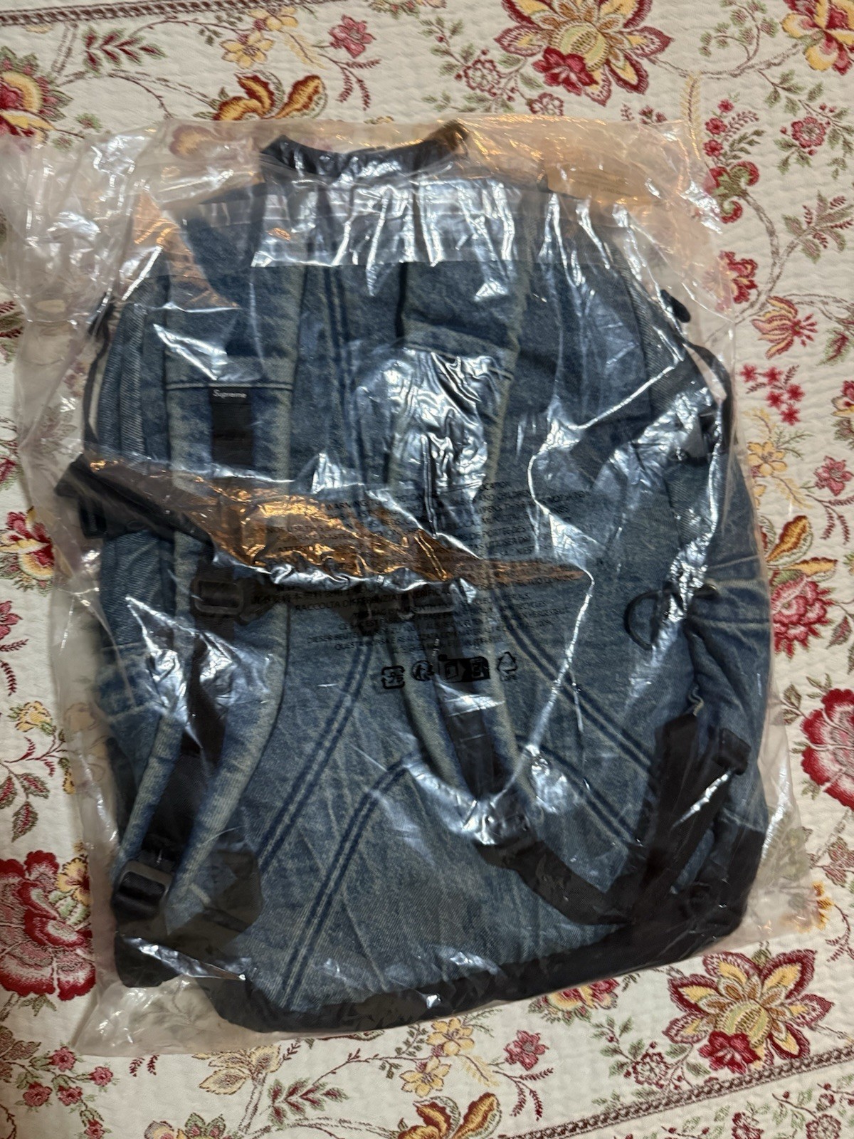 Supreme Denim Backpack Washed Indigo Reflective Logo Water Resistant Cordura NEW