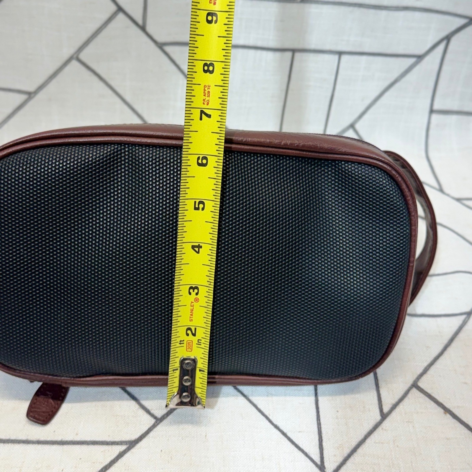 Original Penguin Toiletry Bag One Size Brown Faux Leather Double Zip Dopp Kit