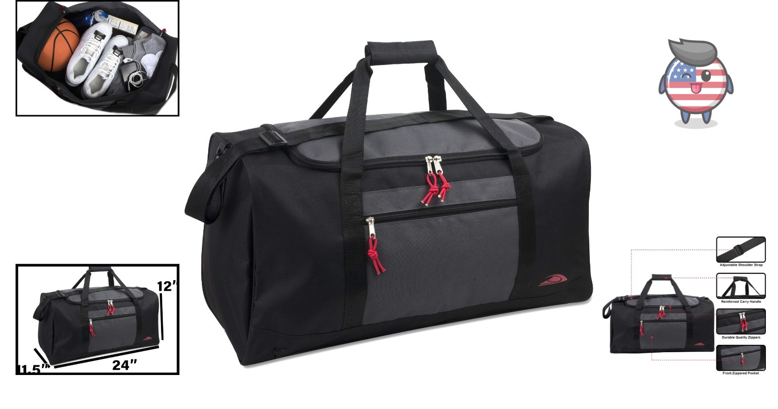 Stylish Two-Tone Duffle Bag – Lightweight, Water-Resistant & Perfect for Travel