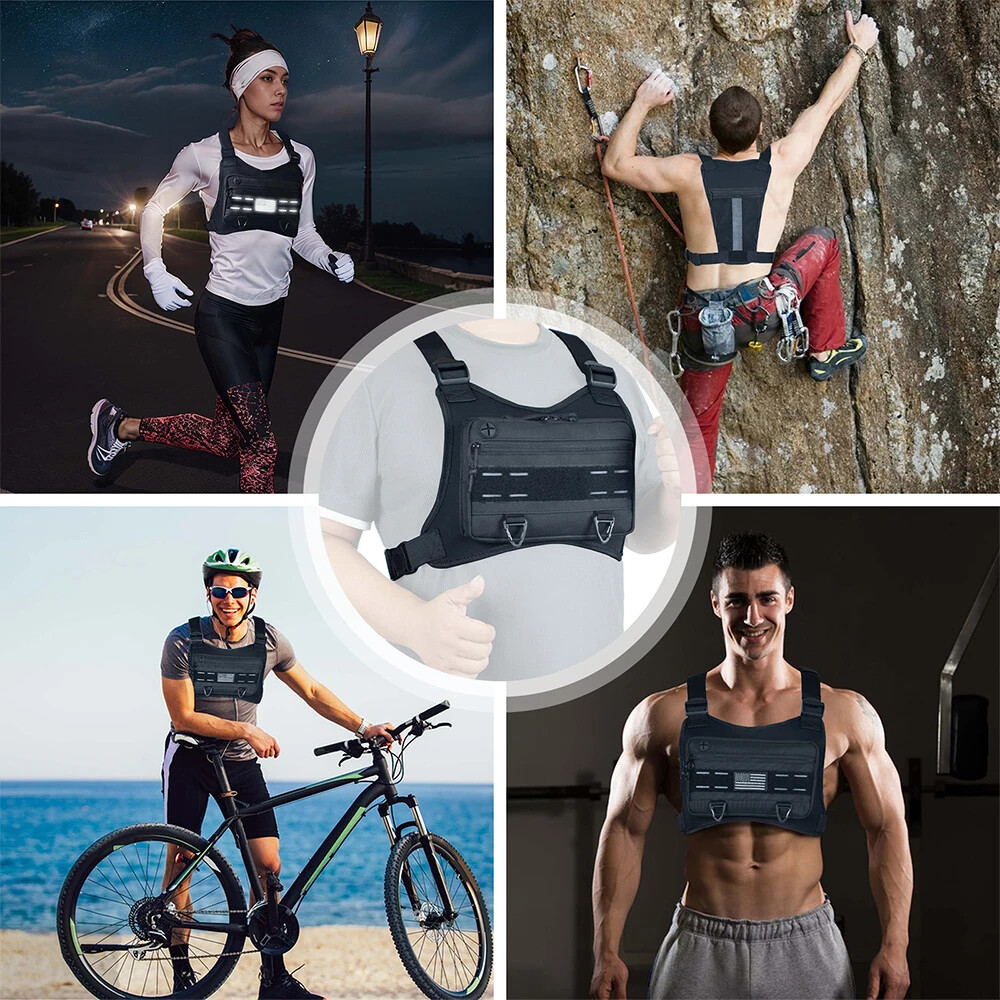 Sports Chest Bag Men Backpack Anti Theft Chest Pack Running Vest Pouch