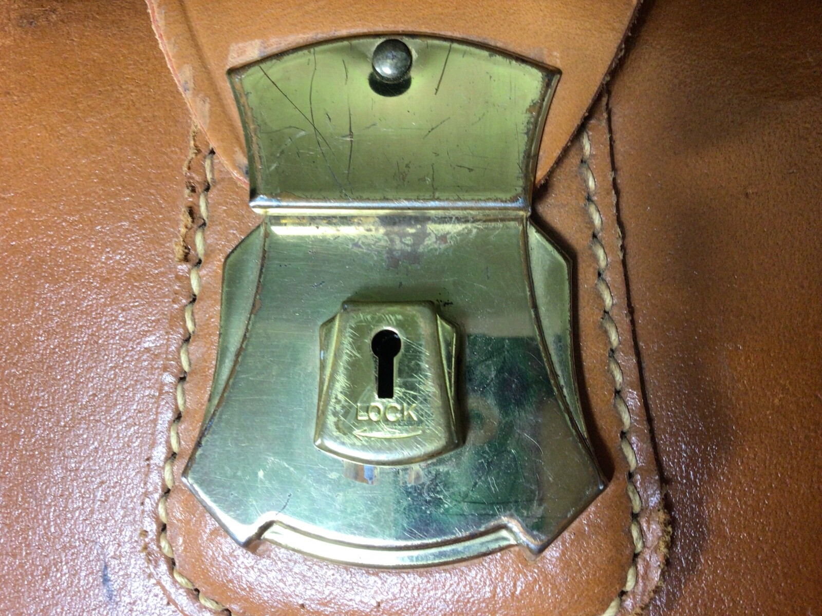VINTAGE GENUINE SPLIT COWHIDE LEATHER SATCHEL BRIEFCASE