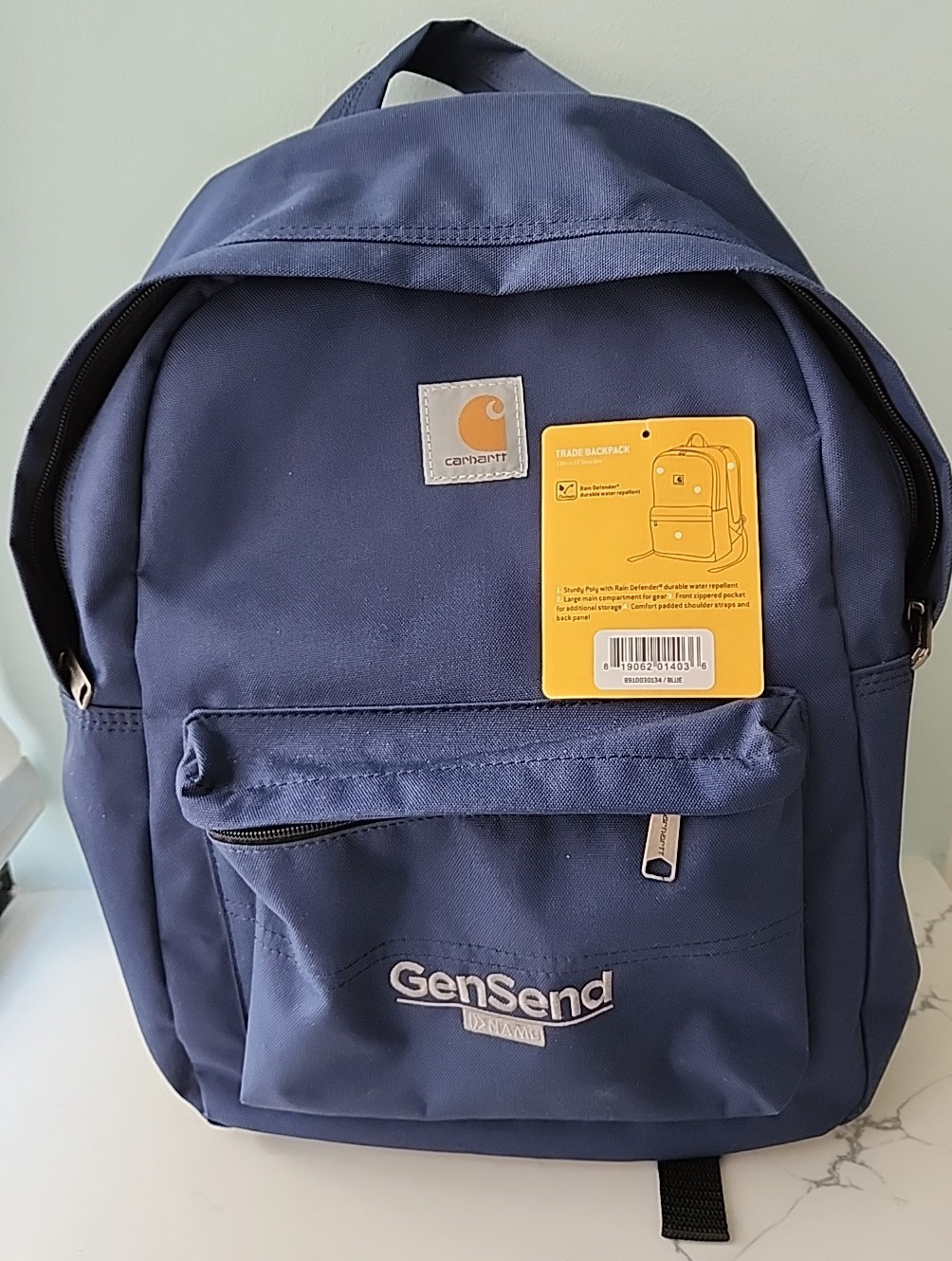 Carhartt Navy Blue Trade Series Basic Backpack GenSend Co Bag EUC 21 Liters