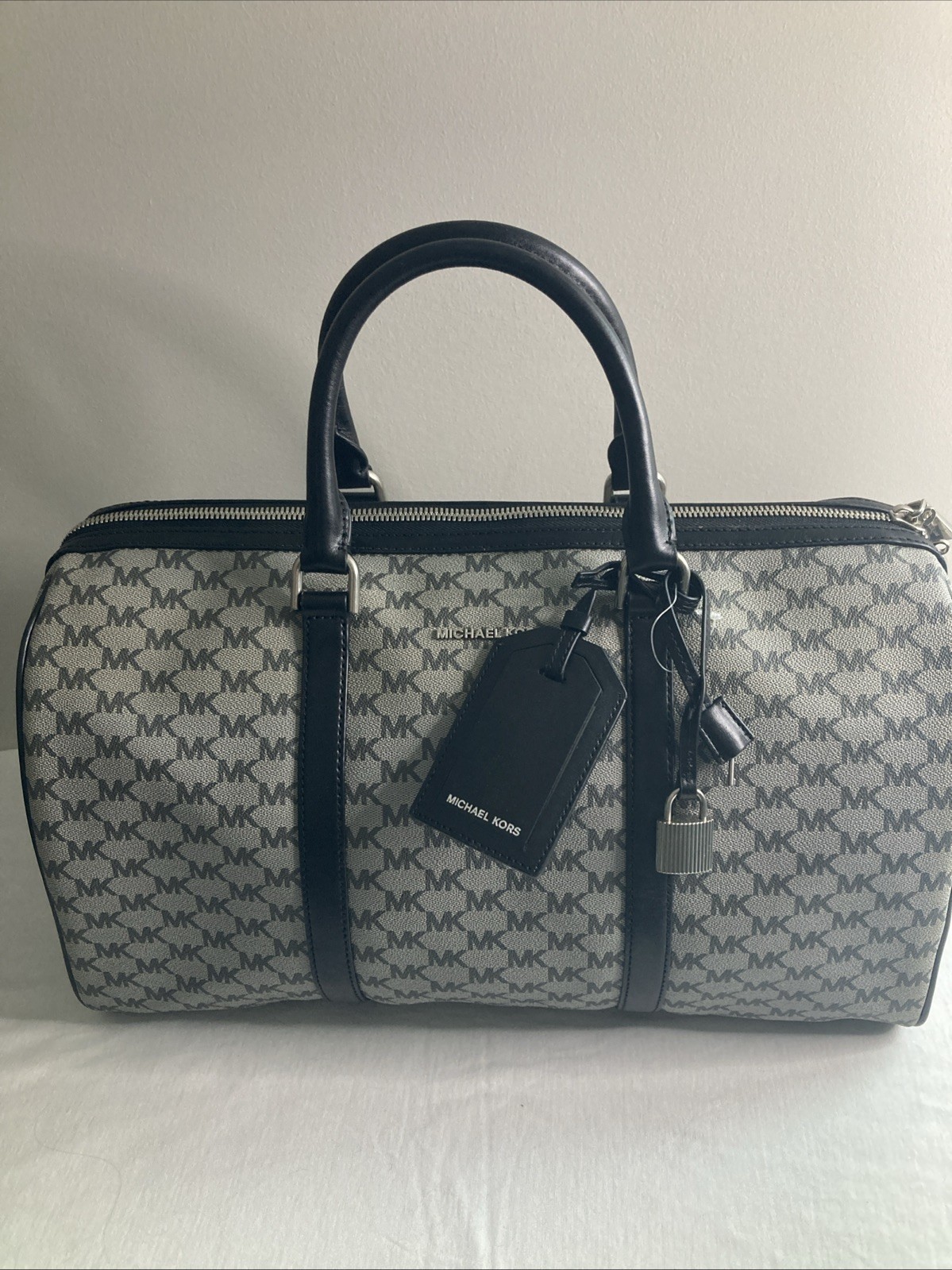 Michael Kors Cooper Signature Logo Weekender Carry-on Duffle Bag Ombre Black