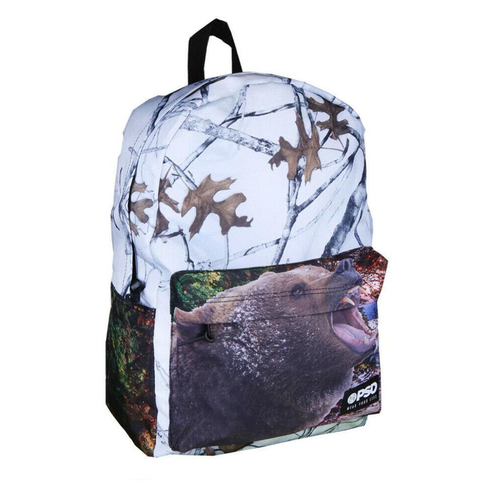 PSD Bear Camo Backpack Bag Mens Womens Kids Unisex Festival Work School