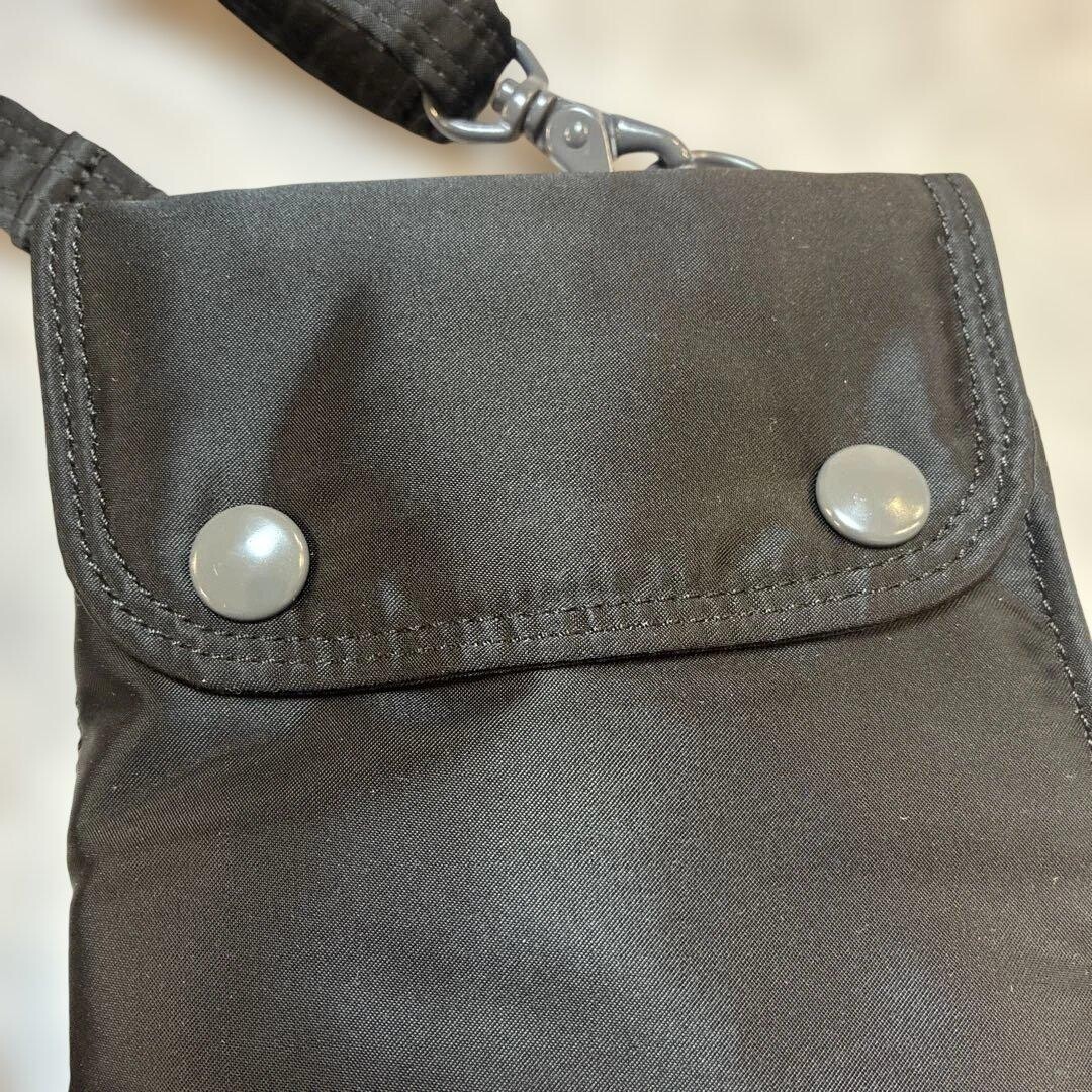 Porter Yoshida Nylon Shoulder Pouch Black Snap Button Travel Bag Japan Men