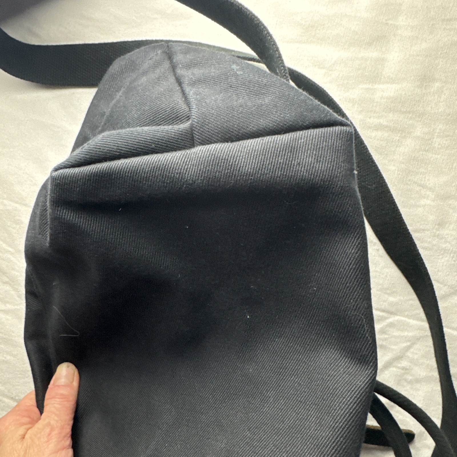 BillyKirk Black Canvas and Leather Carryall Bag Waxed Crossbody Strap Tote EUC