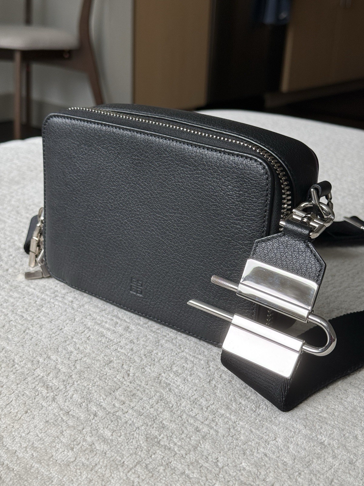 Givenchy Antigona Men’s Leather Crossbody Mini Black Bag Camera