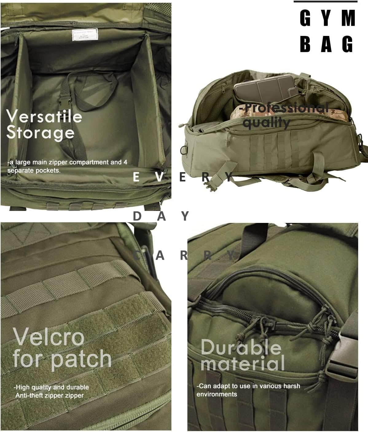 3 In 1 Tactical 30L Military Backpack Travel Duffle Bag for Weekender Gym Wor…